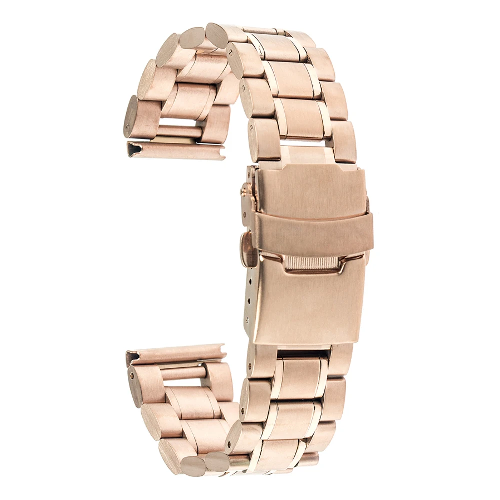 Ремешок для часов из нержавеющей стали браслет с пряжкой безопасности мужчин и
