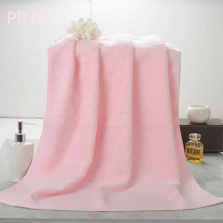 

Elegant quality pure color Adults big size and thicker High Water-absorbent 70x140cm Terry fabric 100% cotton bath towel