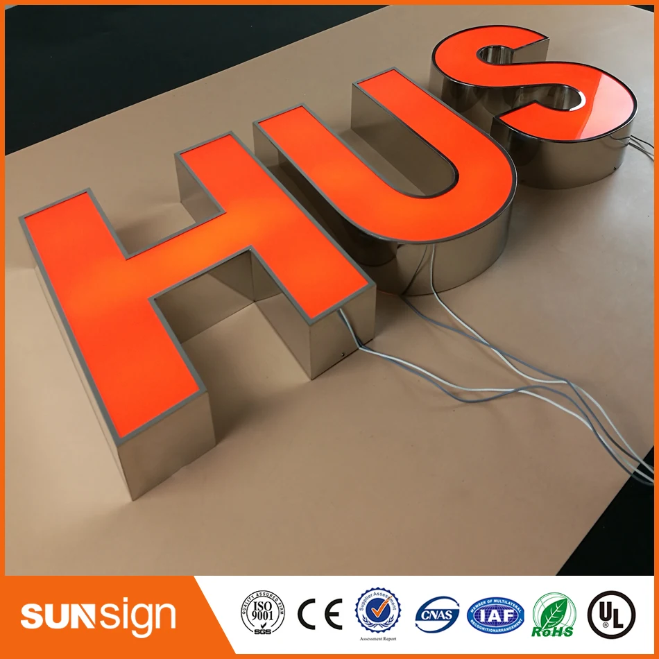 popular large alphabet letters led frontlit channel letter signs,decorative metal led alphabet letters