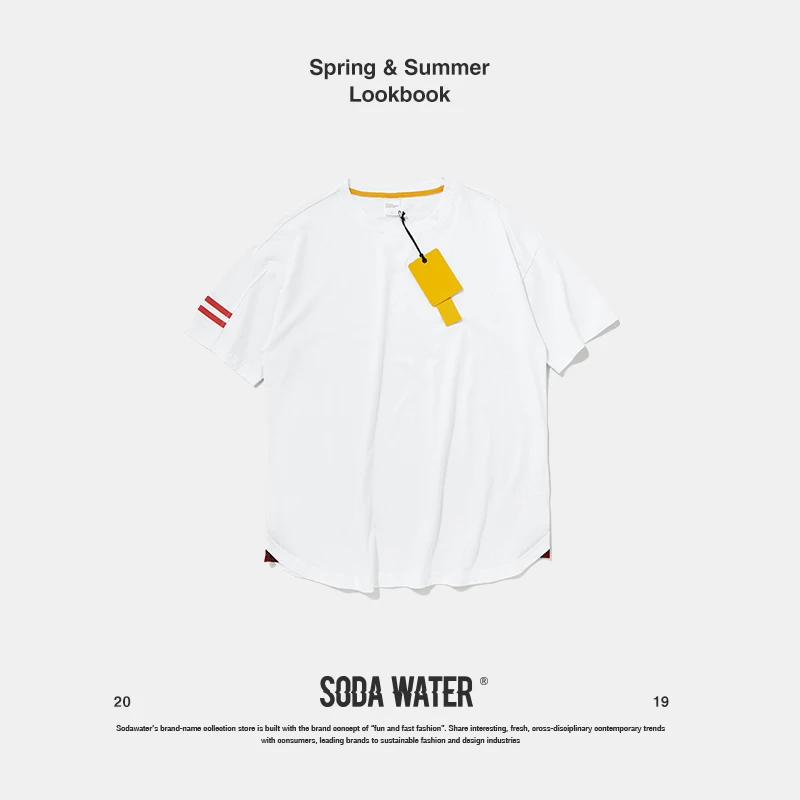 SODA WATER 2019 Summer Tshirt Slim Fit Fitness Solid Colour T shirt Male Men Tops Brand Clothing Streetwear Tee 91162S|Мужские