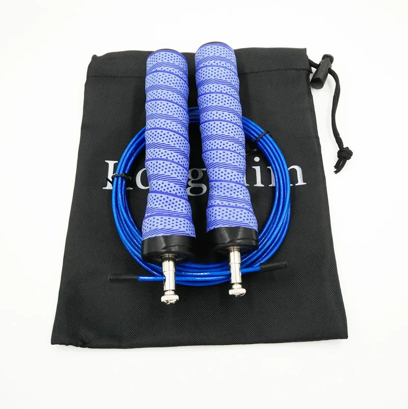 with carry bag Нескользящая Кроссфит скоростная Скакалка Профессиональная Скакалка для ММА Бокс Фитнес Тренировка, Упражнение Бесплатный сумка для переноски - Цвет: with carry bag