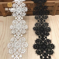 1yard wide 5 5cm flower embroidered lace trims clothing embroidery accessories water soluble mesh lace ribbon diy appliques