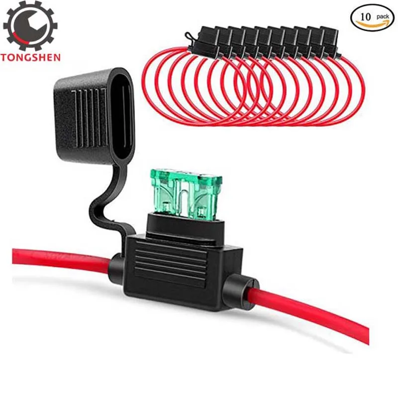 NI FH01 Встроенный держатель предохранителя 14AWG жгут проводов ATC/ATO 30AMP лезвие
