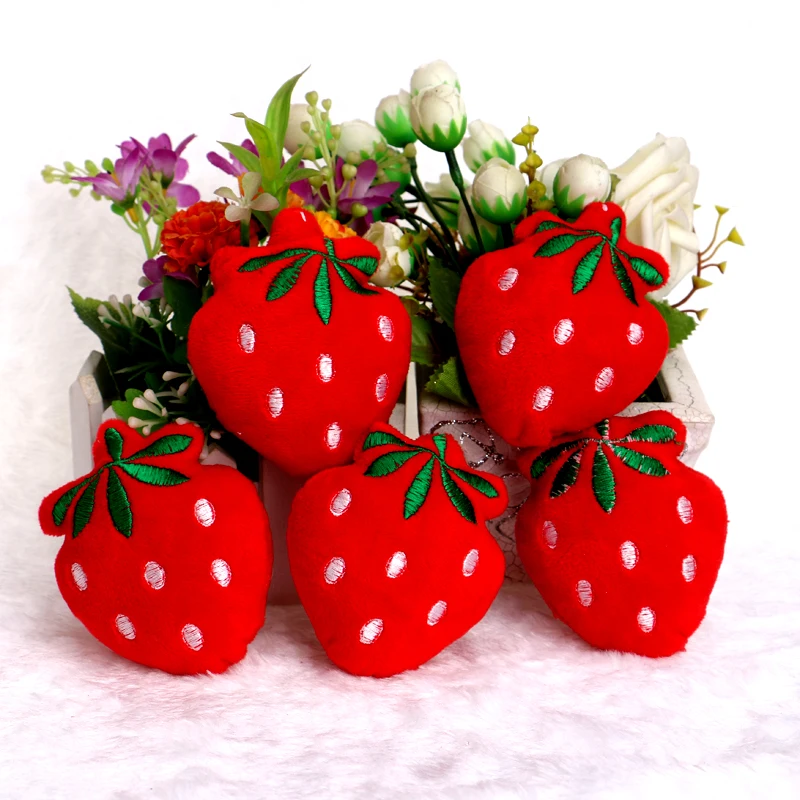 Милый мини клубника мягкий OPP дизайн 20 шт./лот красный цвет плюшевые игрушки Цветы