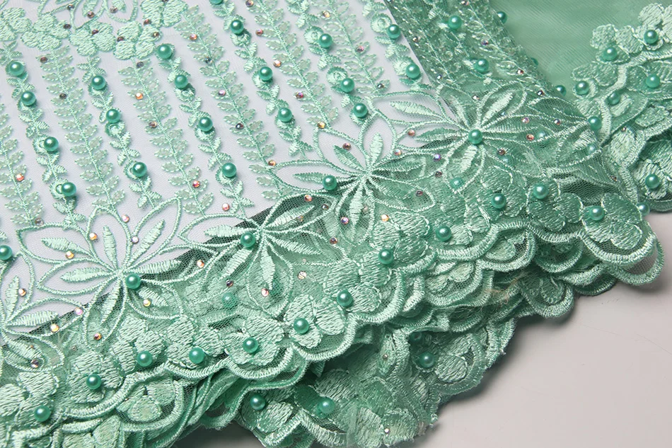 High Quality African Lace Fabric 2017 Latest 3d Flower Nigerian Guipure With Beaded+Beads MJKY2743a | Дом и сад