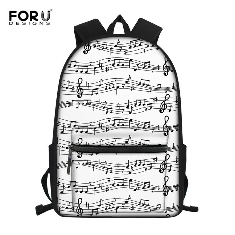 FORUDESIGNS Music Note Girls Backpack,Elementary Children School Bag Book Bag with Pocket Backpack for Kids Women Satchel Mochil