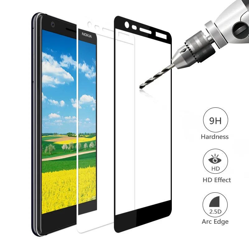 Полное покрытие закаленное стекло для Nokia 3 1 защитный чехол 2018 TA-1063 TA-1057 Передняя