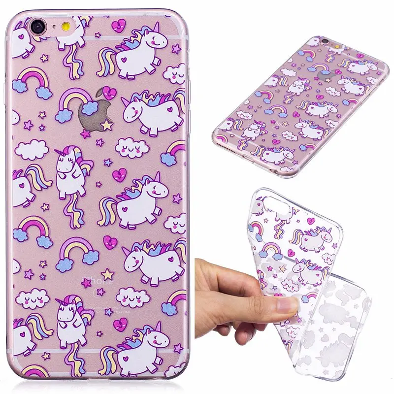 Чехол для iPhone 6 Plus 6S с красочным рисунком прозрачный силиконовый чехол телефона |