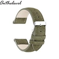 onthelevel handmade leather soft graygreenpink suede strap 18mm 20mm 22mm 24m stainless steel buckle replacement wrist strap