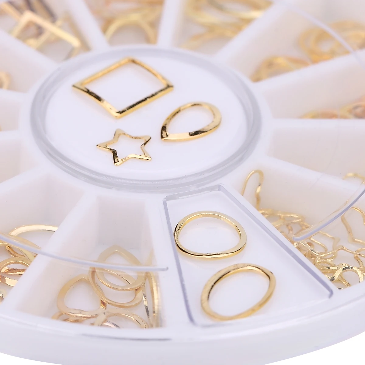 Monja дизайн ногтей Золотой круговой овальной звезды подвесное сердечко в форме