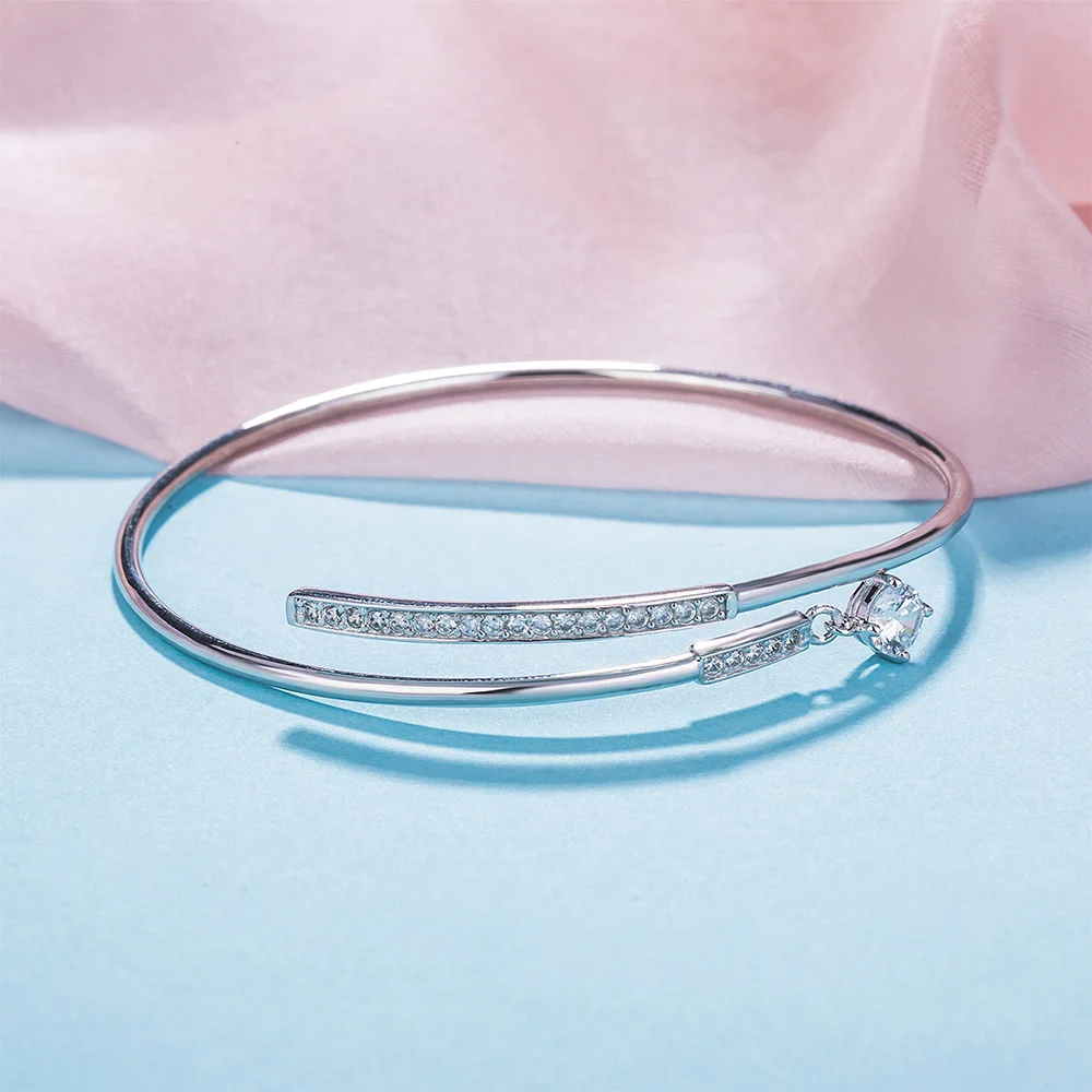 100% 925 Sterling Silver Adjustable Bracelets &amp Bangles for Women Christmas Fine Jewelry New Design AAA CZ | Украшения и