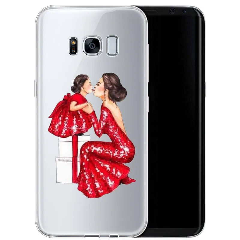 Модный чехол для Samsung Galaxy S7 S8 S6 S7EDGE S9 S9PLUS NOTE 7 8 9 с черными и коричневыми волосами