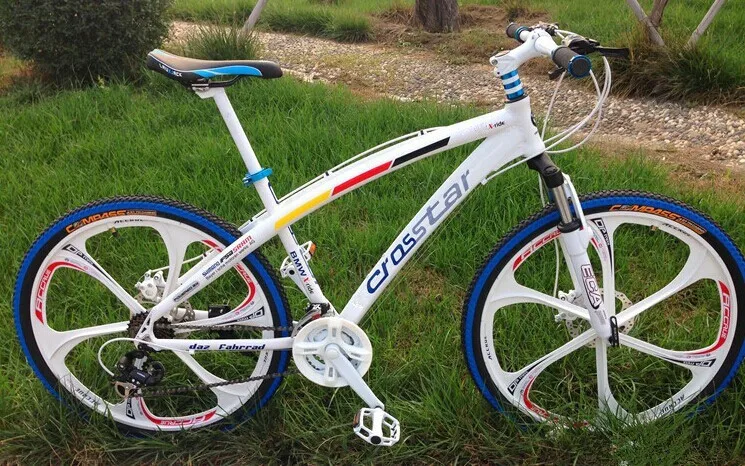 Белый Радужный горный велосипед размер колес 26 дюймов 21 скорость двойные