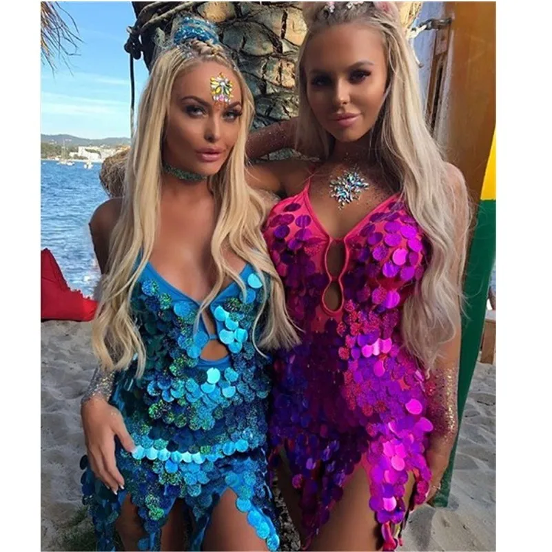 Блестящее платье с бахромой и блестками vestido Короткое мини на бретельках