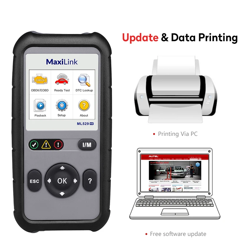 Autel ML529HD диагностический инструмент OBD2 EOBD Автомобильный сканер Автосканер J1939 J1708