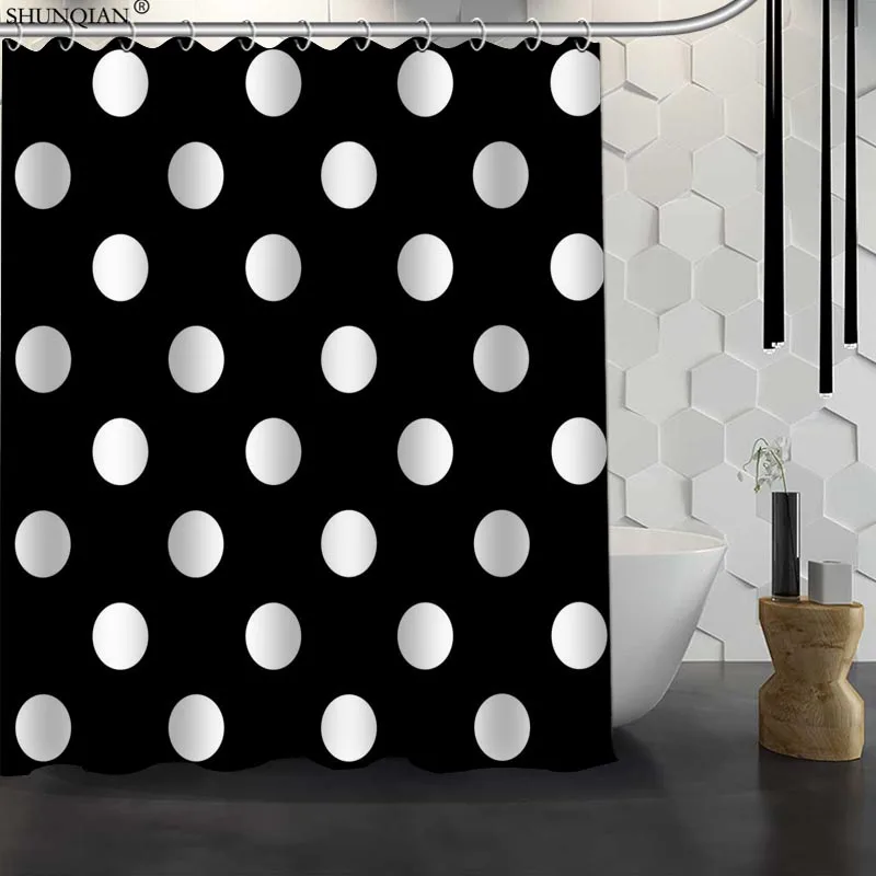 Новый черно белый узор на заказ занавеска для душа водонепроницаемая ткань