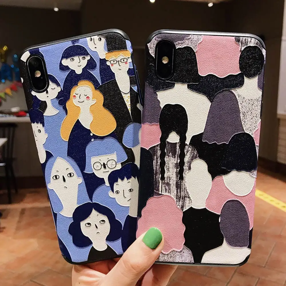 KISSCASE Мода Instagram мультфильм толпа Телефон чехол для iPhone 6 6s 7 8 плюс Шелковый