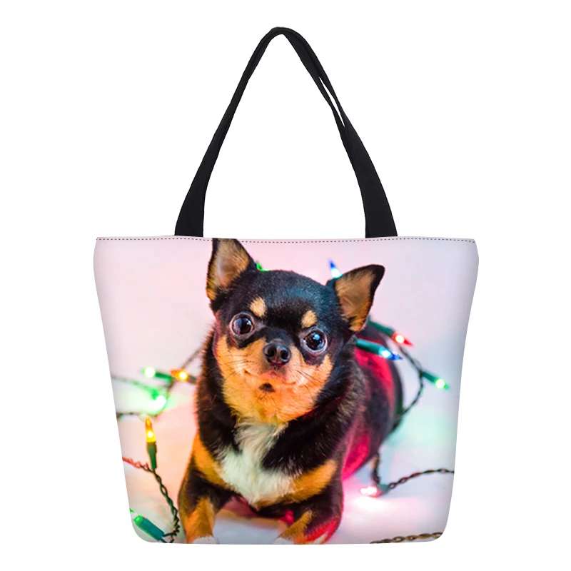 Холст Сумки Для женщин моды милые аниме кошка собака 3D сумки для покупок с