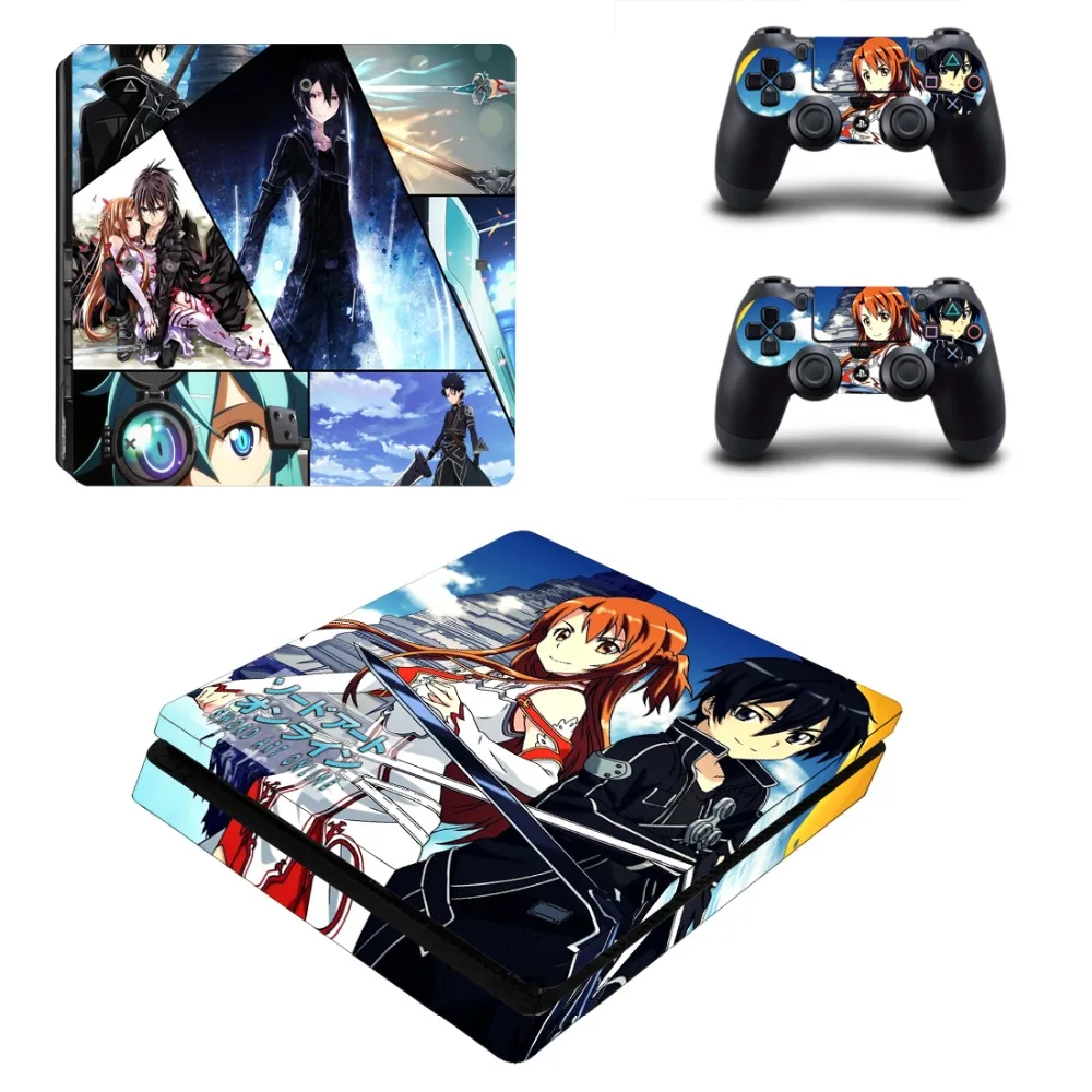 Sword Art Online SAO PS4 тонкая наклейка для sony playstation 4 консоль и контроллеры для Dualshock 4 PS4 тонкая наклейка