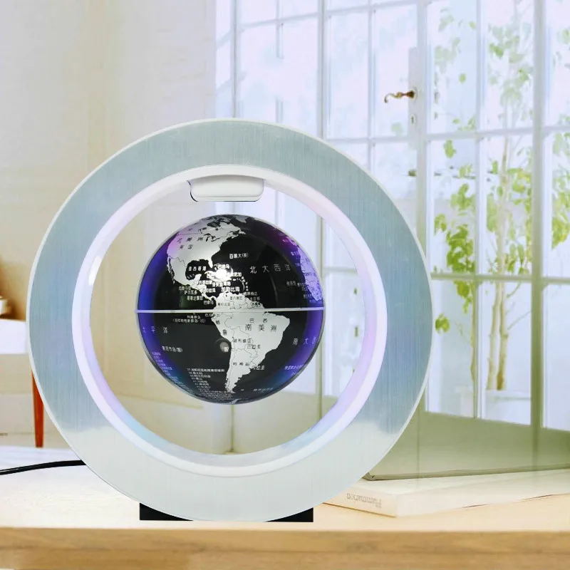 

English 22CM frame World Map Novelty Magnetic Levitation Floating Globe Tellurion With LED Light Home Decoration Office Ornament