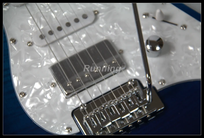 Горячая продажа многоцветная отделка клен Топ электрогитара ssh пикапы Хромовая