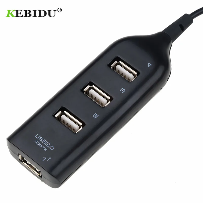 Kebidu Hi-speed 4 порта USB адаптер сплиттер Mini USB 2,0 адаптер 4-портовый сплиттер для ноутбука ПК ноутбук для портативных жестких дисков