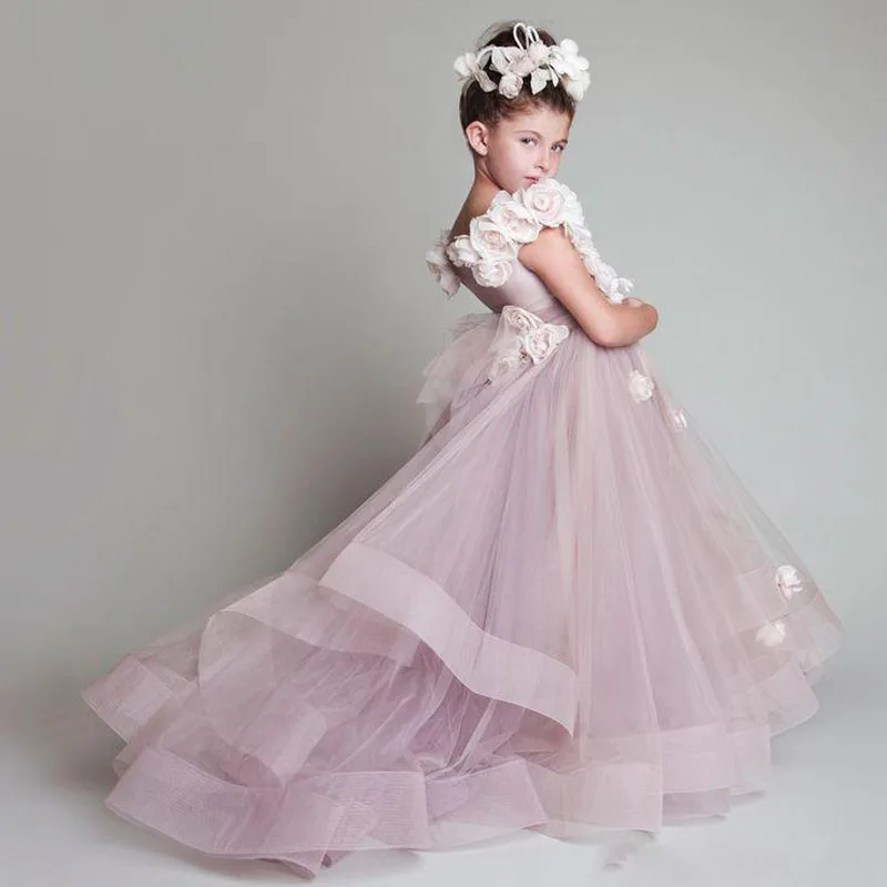 Винтажное праздничное платье для девочек Krikor Jabotian 2018 красивое Многоярусное