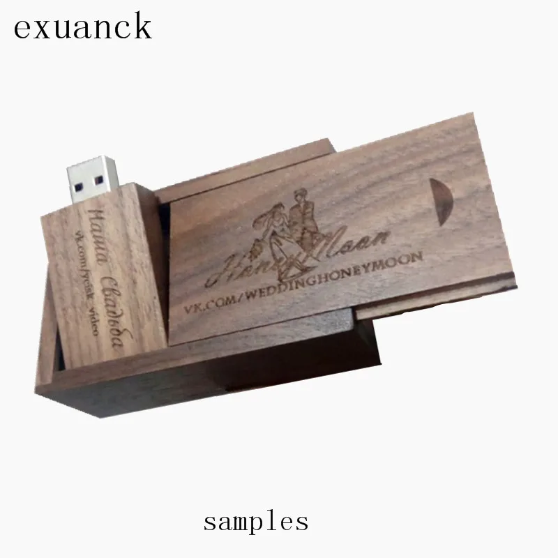 Exuanck деревянный USB с коробкой 2,0 Memory Flash Stick лазерная гравировка USB накопители для фотосъемки свадьбы(более 20 шт бесплатный логотип