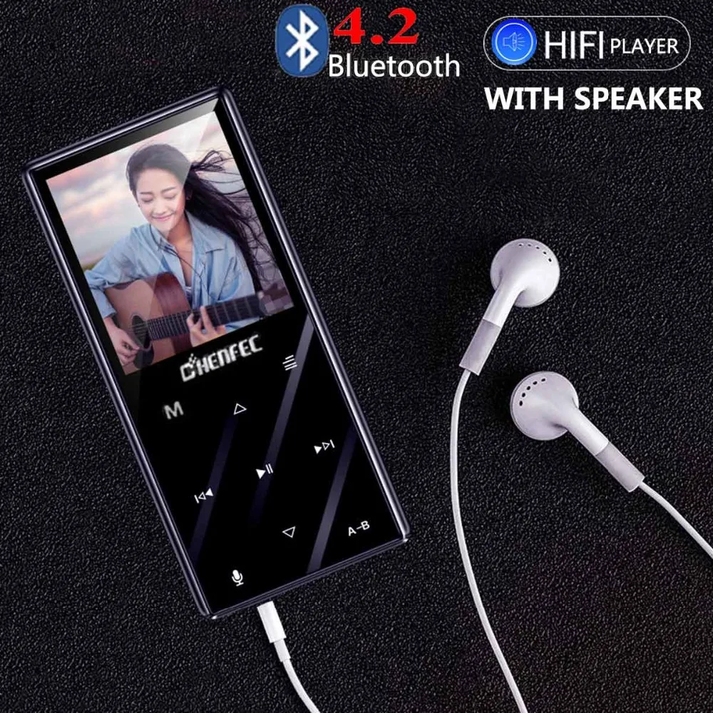 mp3-плеер с шагомером, Bluetooth 4,2, встроенный динамик, металлический плейер с fm-радио, поддержка SD карты до 128 ГБ
