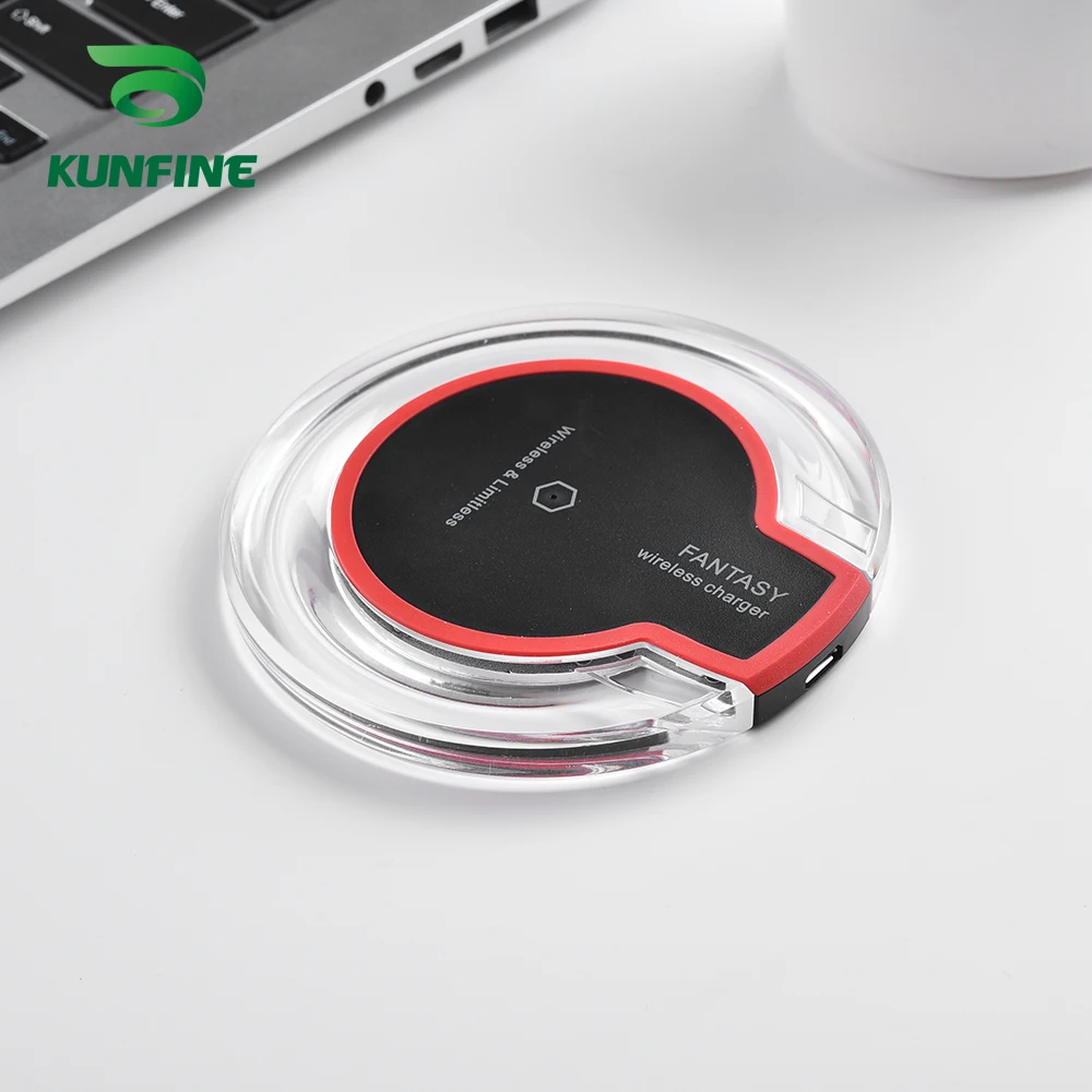 KUNFINE 10 Вт или 5 Qi Беспроводное зарядное устройство для iPhone X/8 видимая быстрая