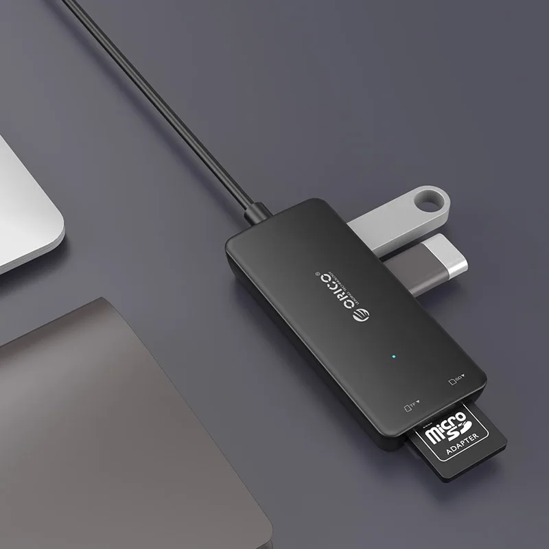 Usb-концентратор 3 порта USB 3,0 концентратор Высокоскоростной многопортовый usb-адаптер 2 в 1 usb3.0 концентратор SD/TF кардридер для ПК ноутбука, H3TS-U3
