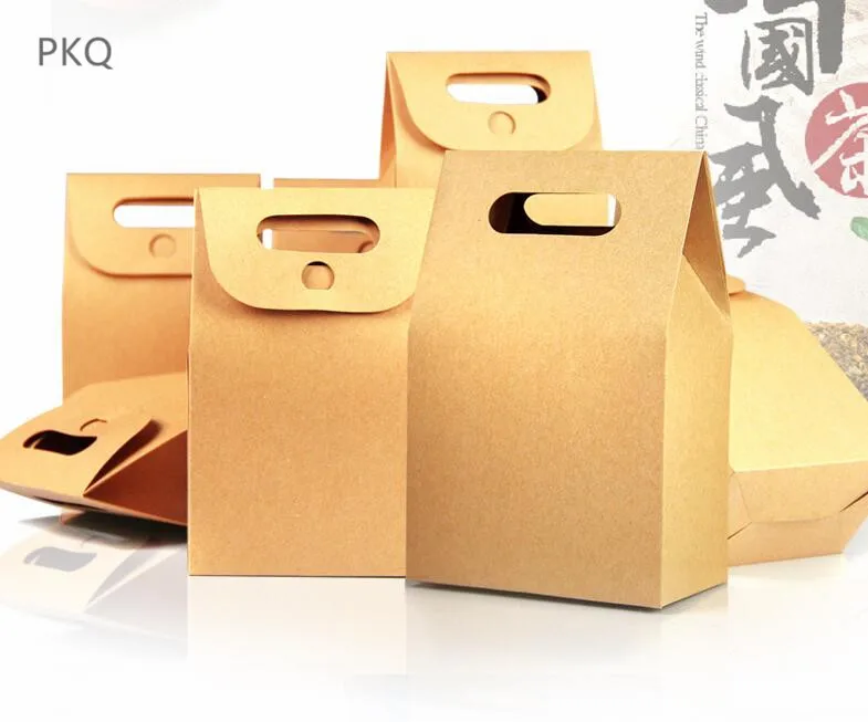 30 шт коричневые коробки из крафт бумаги картон стоьте вверх бумажная Подарочная