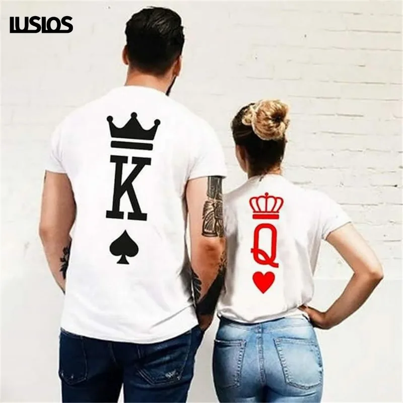Футболка LUSLOS K Q парная для мужчин и женщин забавная тенниска с коротким рукавом