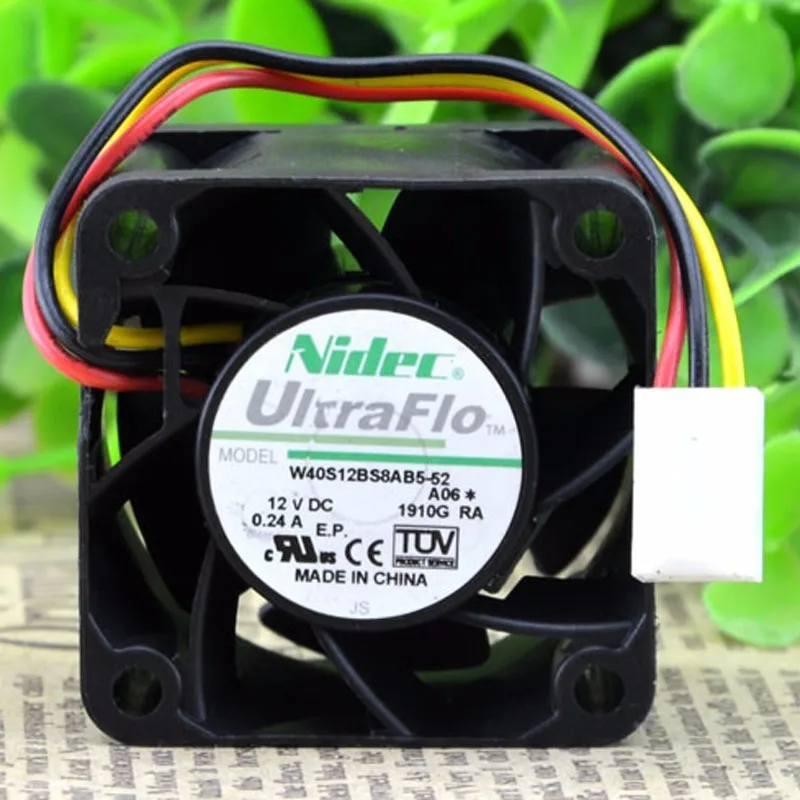 Оригинальный NIDEC 4028 40x40x28 мм 4 см DC 12V 0.24A W40S12BS8AB5-52 3-линии Вентилятор охлаждения |