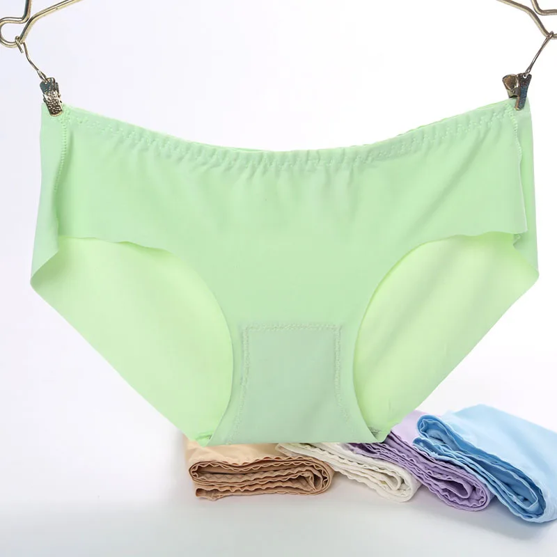 Зеленый Размера плюс XXL XXXL модные женские туфли бесшовные ультра-тонкие шелковые нижнее бельё для девочек трусики-стринги Для женщин трусики; нижнее белье в Перевозка груза падения - Цвет: Зеленый