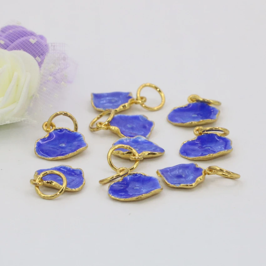 Бесплатная доставка амулеты эмалированные бусины в виде листьев синего лотоса