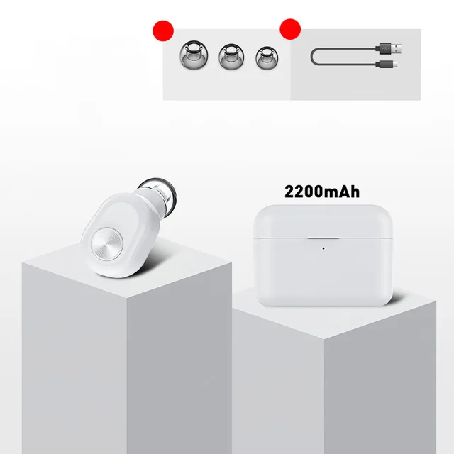 BL1 мини-наушники-вкладыши, беспроводные наушники с одним ухом, Bluetooth 150 часов, длительное время ожидания, музыка HiFi, стерео наушники с зарядным устройством 2200 мАч