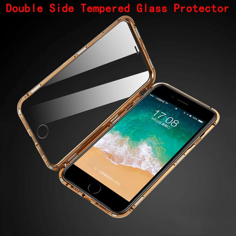 S-GUARD магнитный металлический флип-чехол для телефона Apple iPhone XS Max XR X 7 8 Plus с двойным