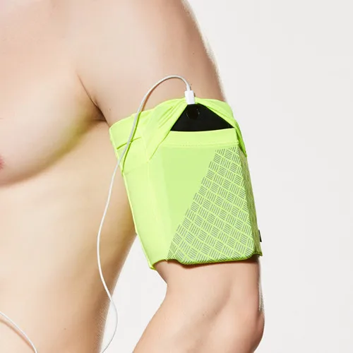 Fluorescent Yellow L Светоотражающая спортивная сумка для ночного бега для мобильного телефона, спортивный чехол на руку, велосипедный кошелек для бега, спортивный велосипед, сумка для бега, спортивная сумка - Цвет: Fluorescent Yellow L