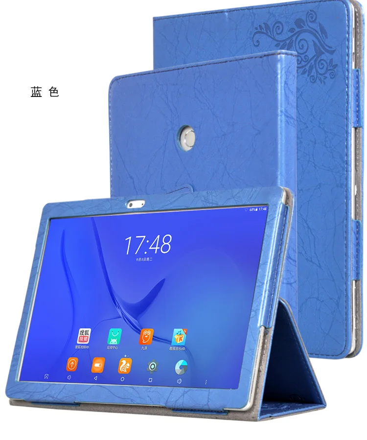 Version1 Blue 10," чехол из искусственной кожи с функцией автоматического сна и пробуждения для Teclast T10 T20 Tablet PC, защитный чехол, дополнительная защита экрана и Бесплатный 3 подарка - Цвет: Version1 Blue