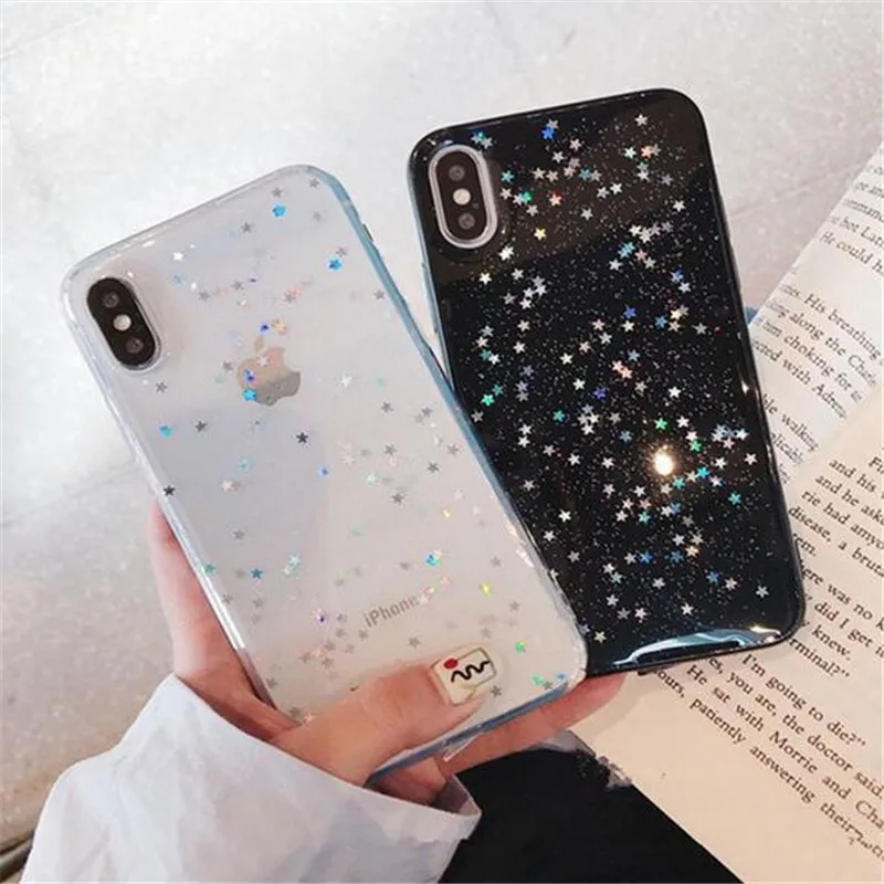 Блестящий Мягкий чехол со сверкающими звездами для huawei P8 Lite 2017 P9 P10 P20 Pro Honor 8X 8 9 10 V10