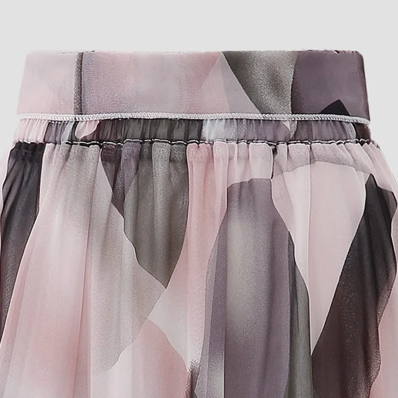 Женская шифоновая плиссированная юбка Boho летняя с высокой талией и цветочным