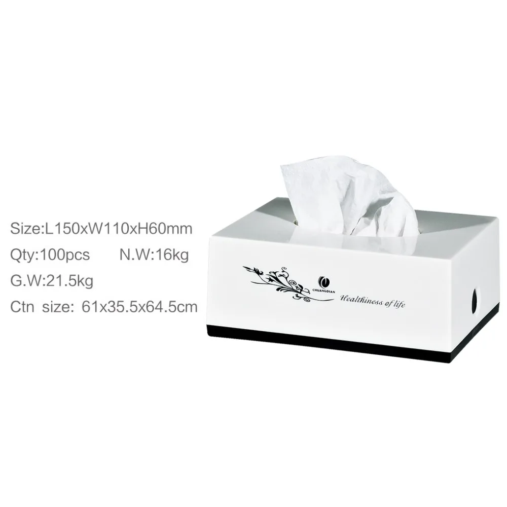 Desktop Туалет Бумага Белый ABS Коробки для салфеток прямоугольник бумага лица