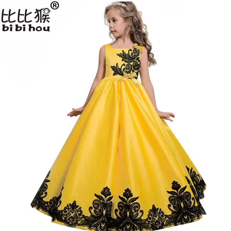 Платье принцессы для девочек на свадьбу с цветами без рукавов | Детская одежда и