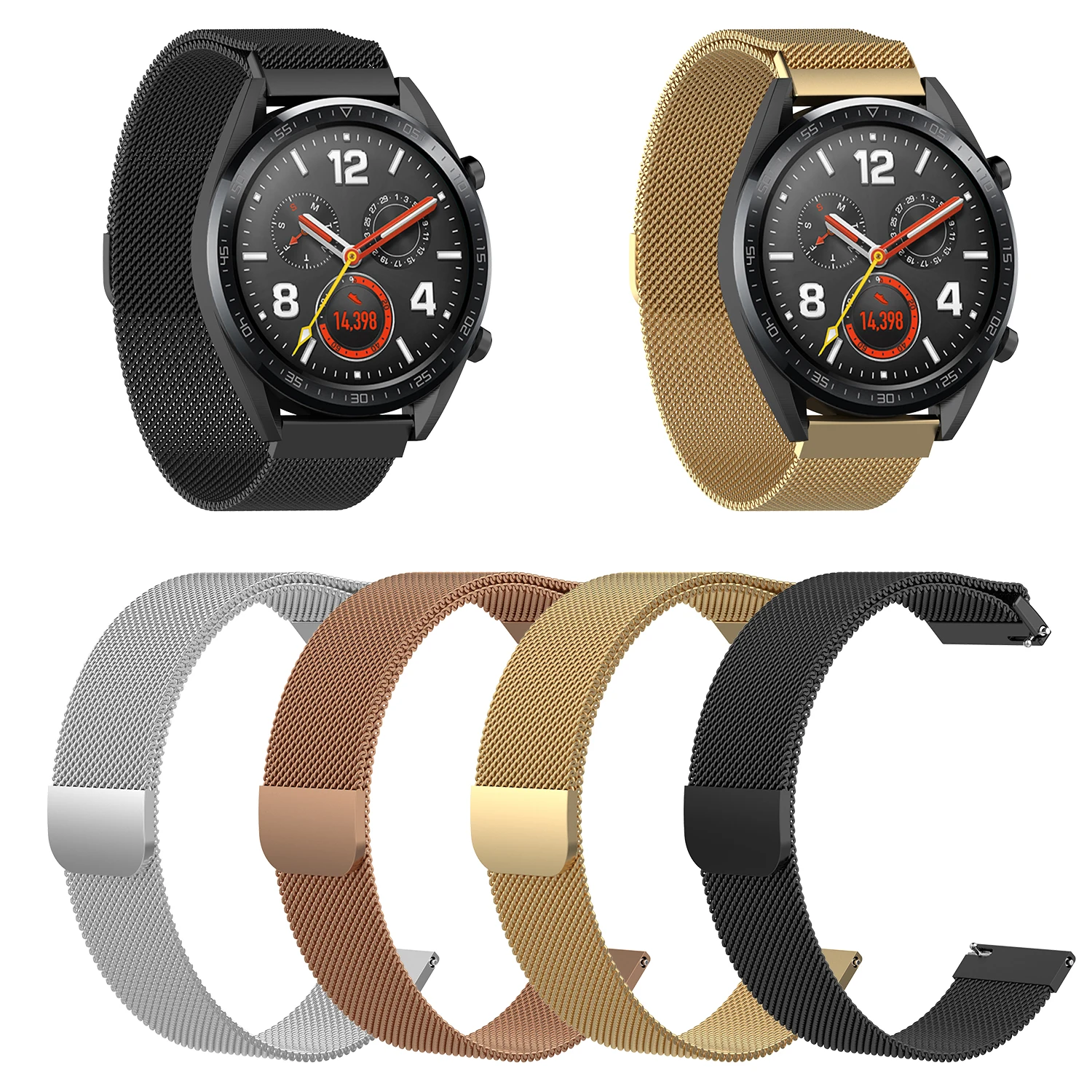 22 мм Миланский Браслет на петле ремешок для huawei Watch GT Magic магнитный металлический