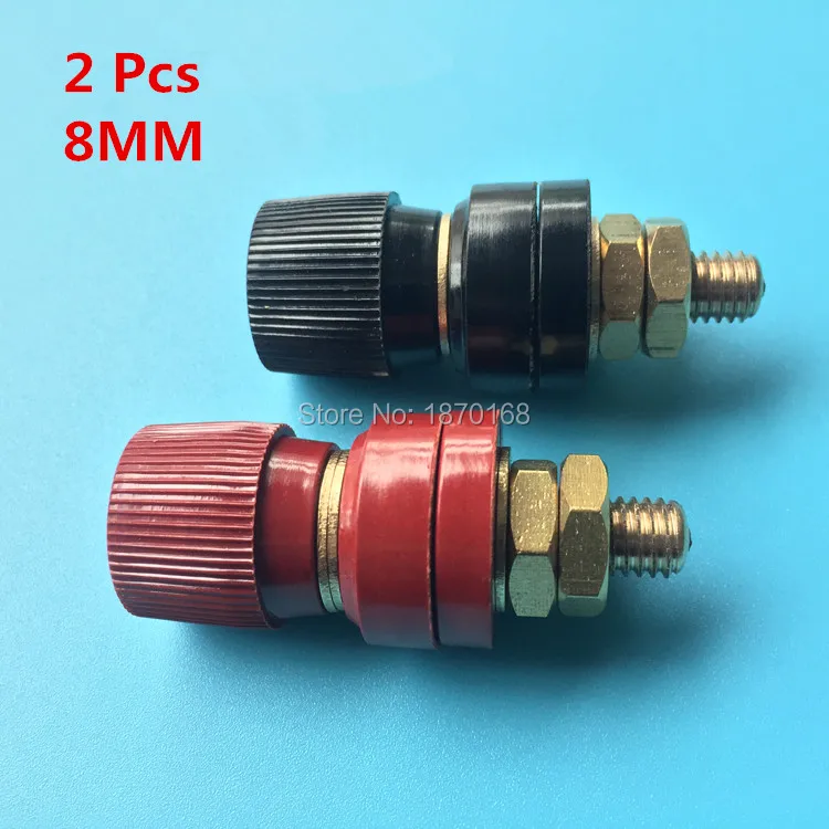 

2 Pcs Plastic Shell M8 Male Threaded Diameter Binding Post Terminal 8MM Copper Post 8mm Regulator Welder