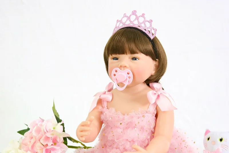 55 см силиконовая кукла для новорожденных игрушка девочек Boneca виниловая