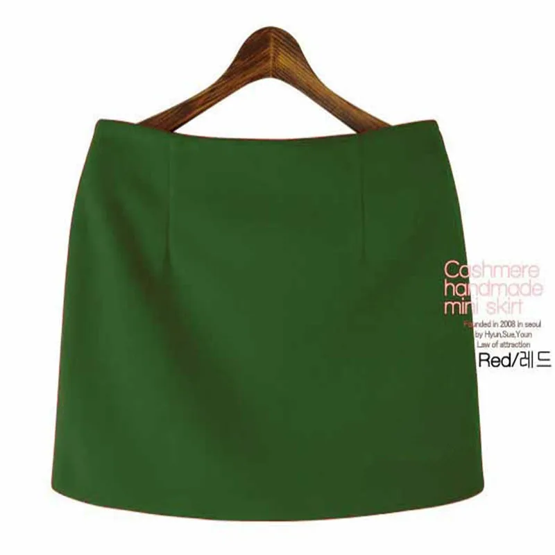 Мини-юбка женская мода Осень Зима 2016 сплошной цвет тонкий A-Line юбка-карандаш плюс