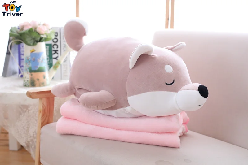 Плюшевые Шиба ину собака переносное одеяло Рука теплая подушка игрушки Детские