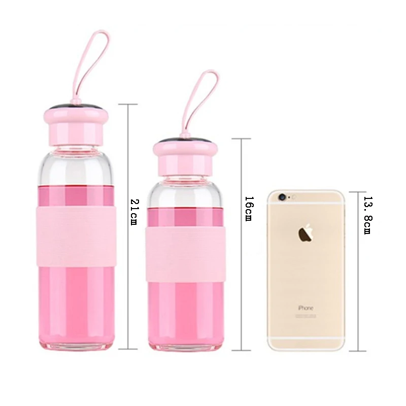 320 мл/420 мл портативная Спортивная стеклянная бутылка для воды герметичный стакан